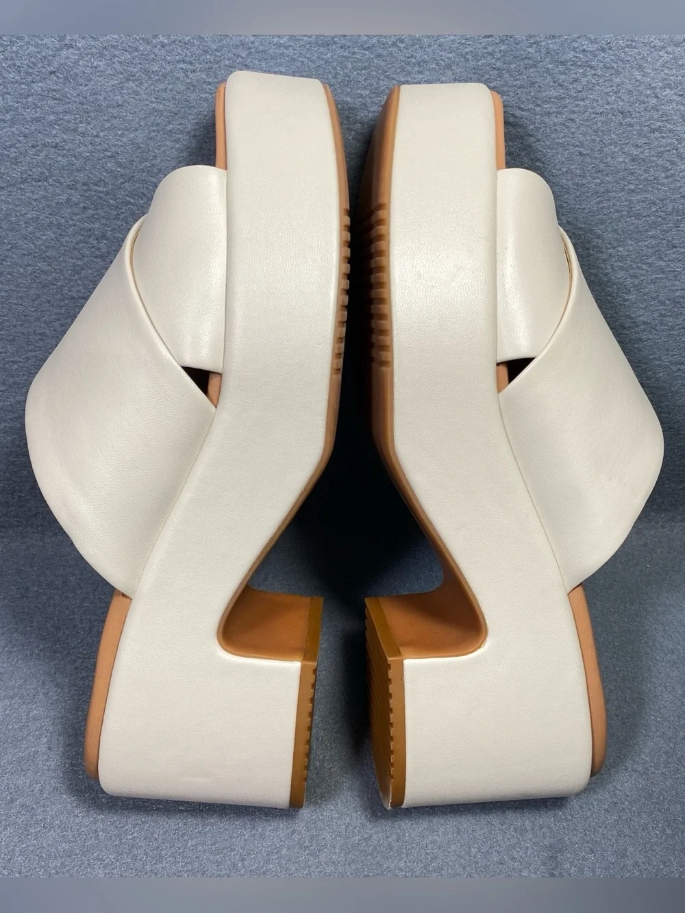 Nordstrom Chunky Heels Platform Beige Sandals, Y2K Inspired Edgy, Women’s Sz 9 M
